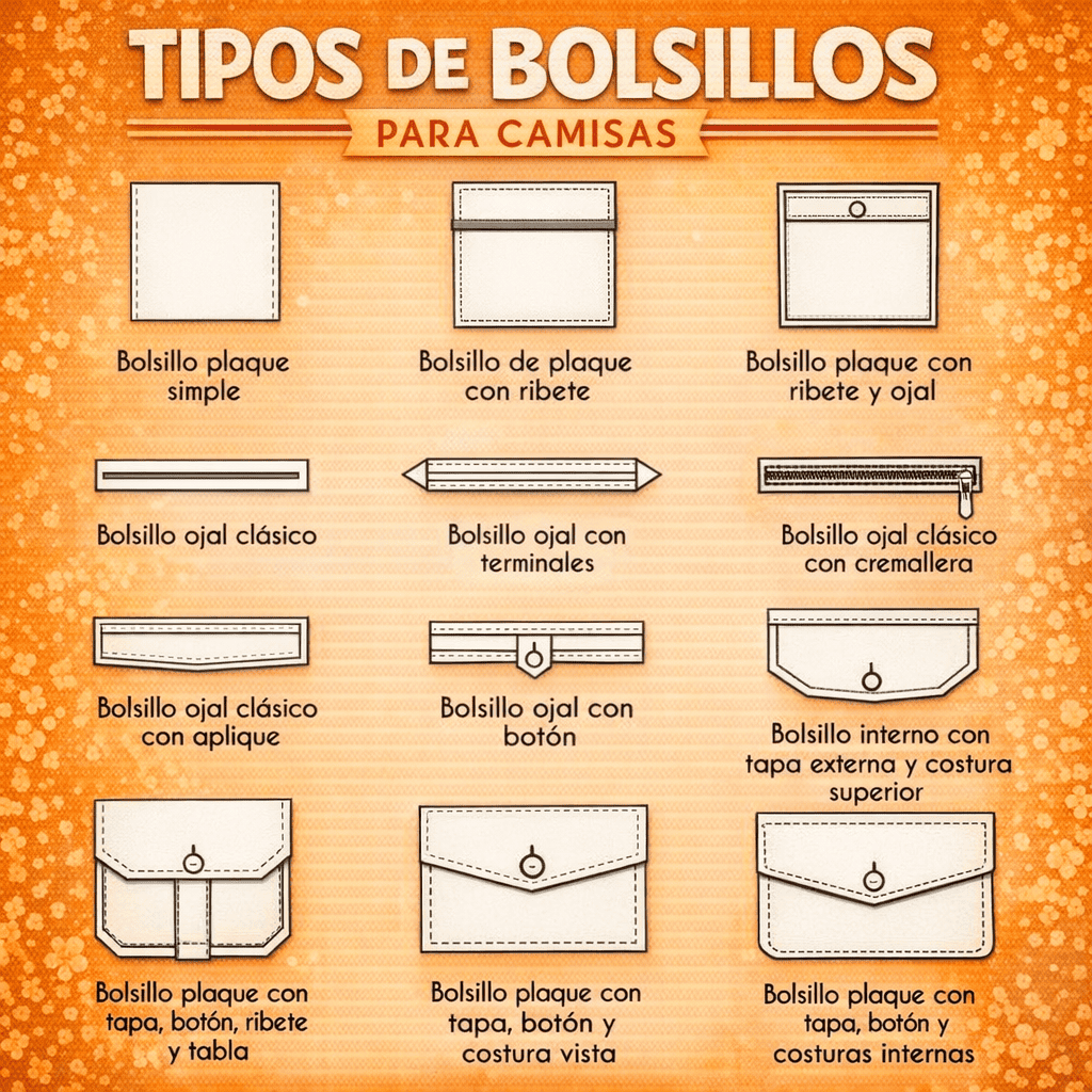 Tipos de bolsillos para camisas